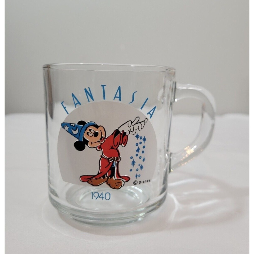 DISNEY Mickey Mouse Fantasia 1940 Commemorative Clear Mug